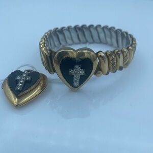 Antique sweetheart bracelet and locket